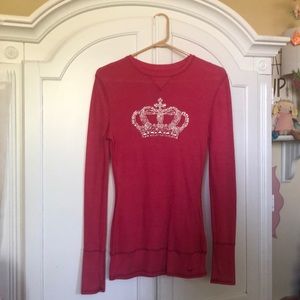 Crown Jeweled bright pink tunic style top